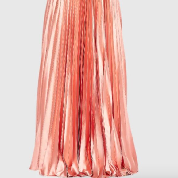 MAC DUGGAL 49039 PLUNGE NECK PLEATED EVENING ROSE GOLD GOWN sz 8 - Picture 7 of 7